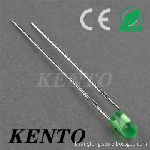 3mm Round Green Diffused Long Feet Lens Led Diode